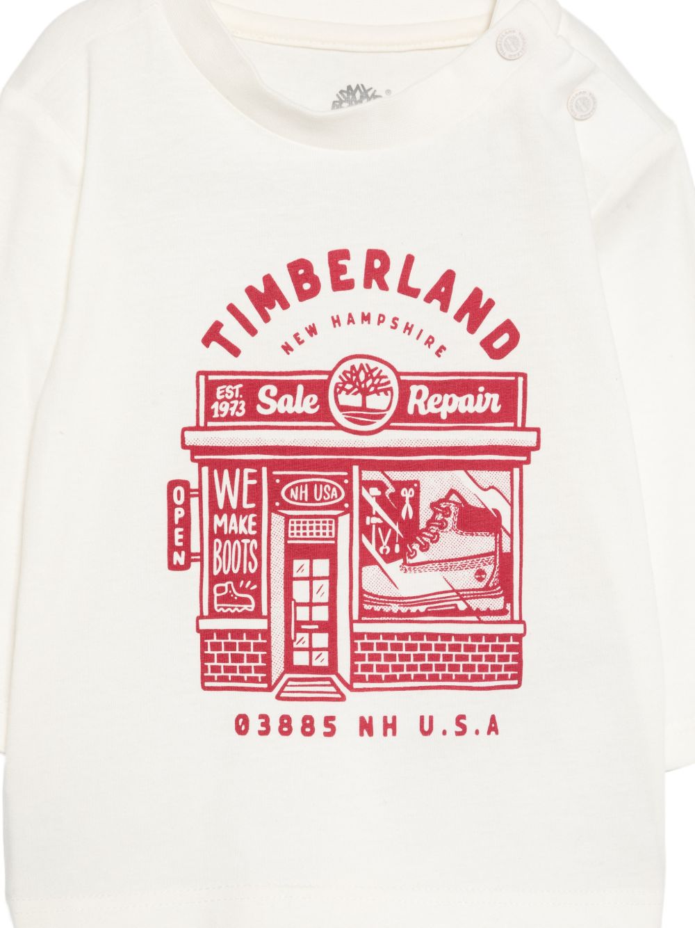 T-shirt per neonato Timberland Kids bianca con stampa grafica T61028 127 TIMBERLAND KIDS