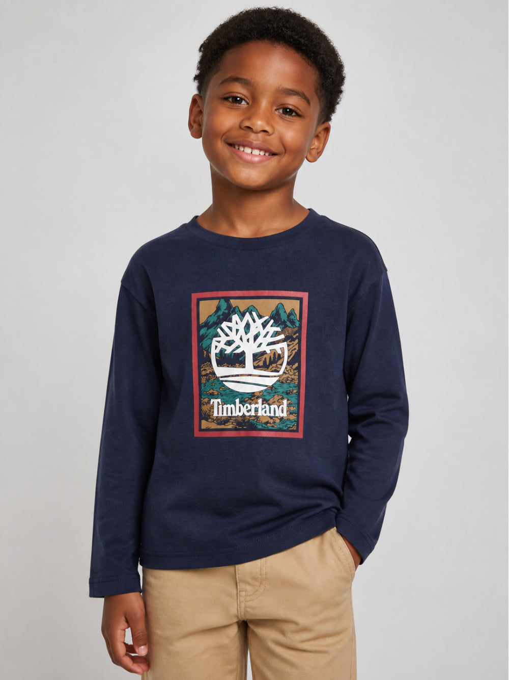 T-shirt per bambino Timberland Kids blu con stampa grafica T61052 849 TIMBERLAND KIDS