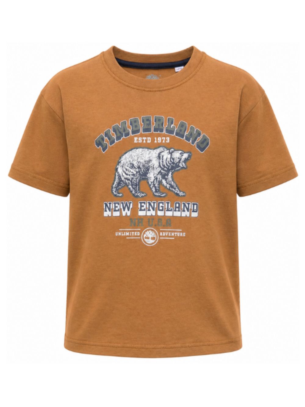 T-shirt per bambino Timberland Kids marrone con stampa grafica T61053 325 TIMBERLAND KIDS
