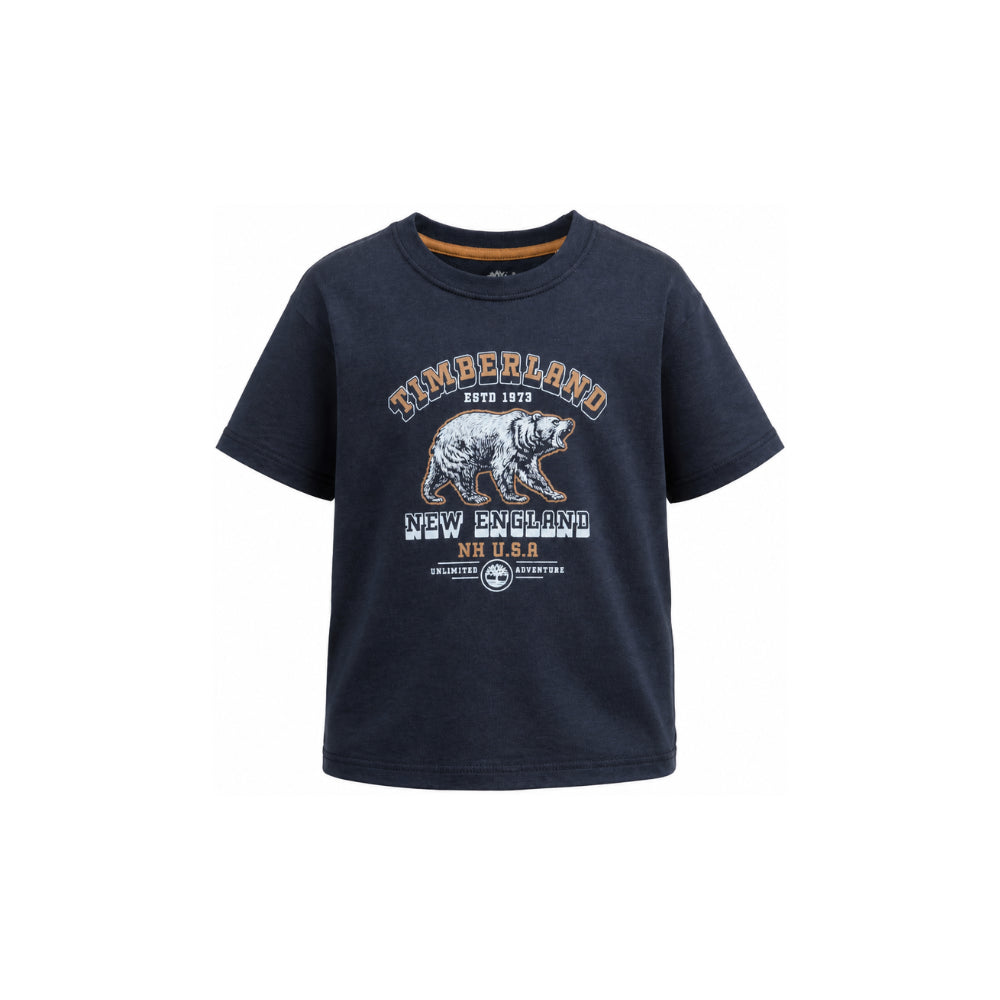 T-shirt per bambino Timberland Kids blu con stampa grafica T61053 849 TIMBERLAND KIDS