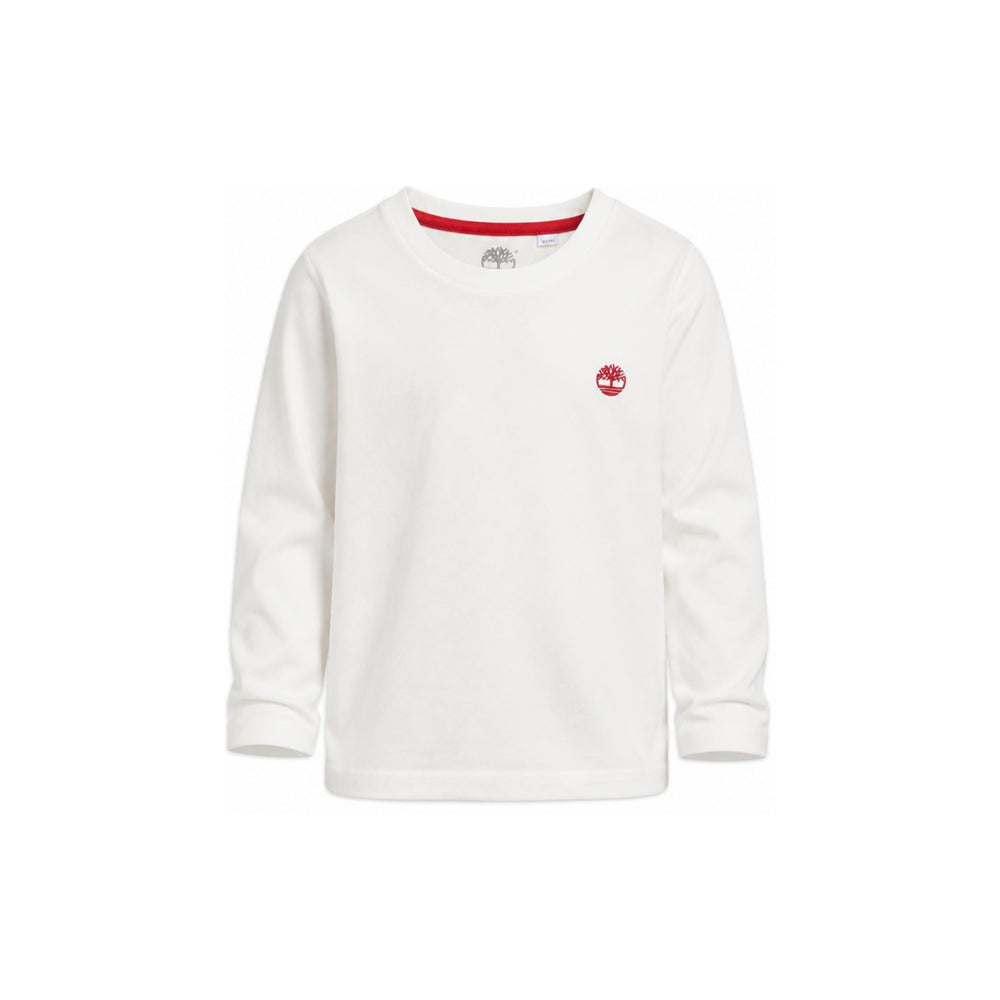 T-shirt per bambino Timberland Kids bianca con applicazione logo T61056 127 TIMBERLAND KIDS