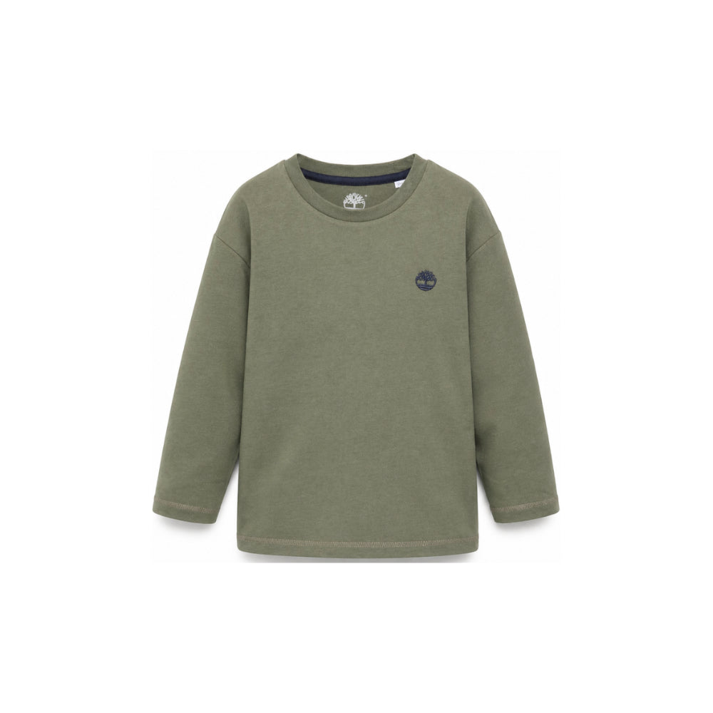 T-shirt per bambino Timberland Kids verde con applicazione logo T61056 730 TIMBERLAND KIDS