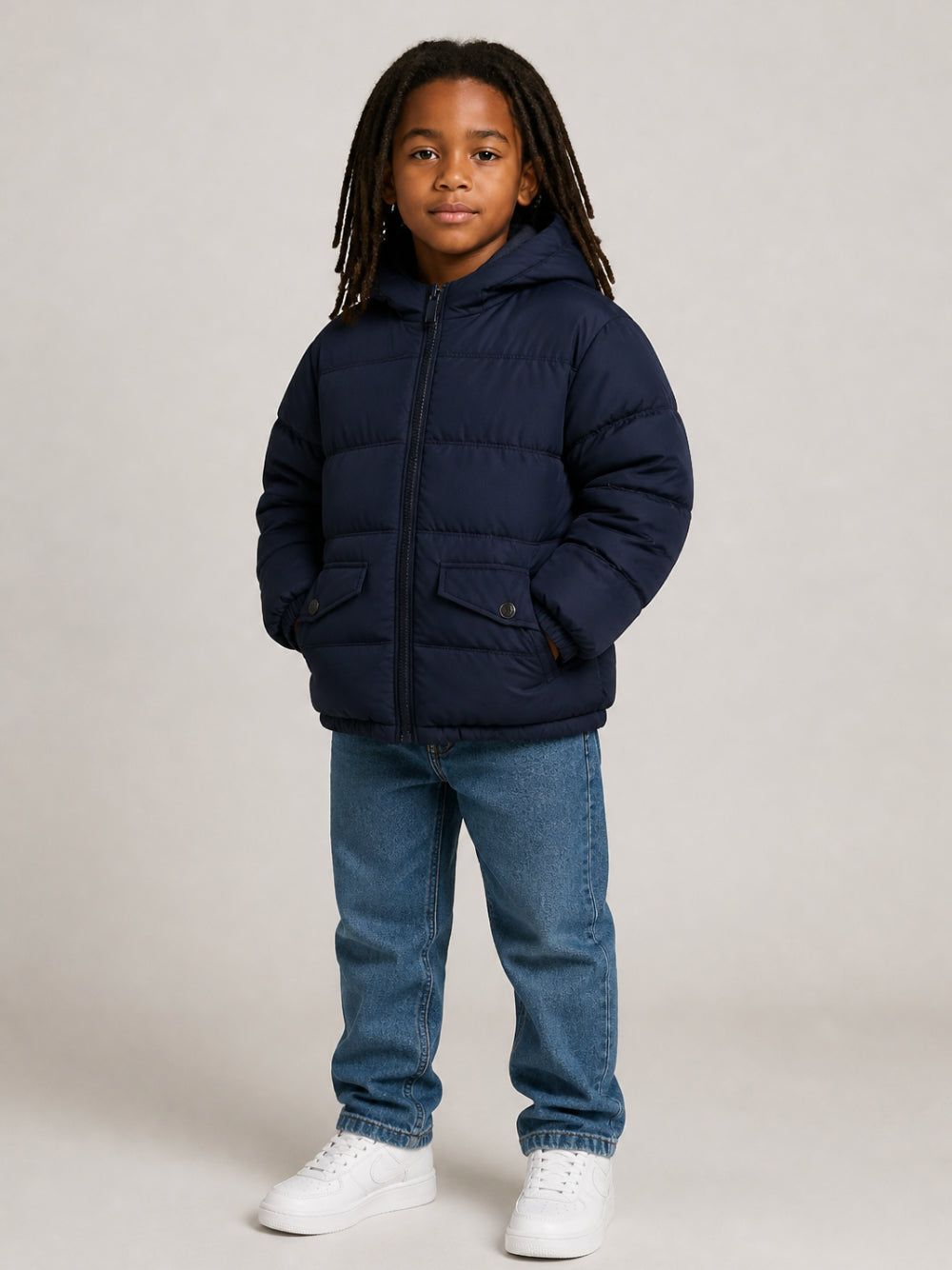Giubbino per bambino Timberland Kids blu con design color-block T61057 849 TIMBERLAND KIDS