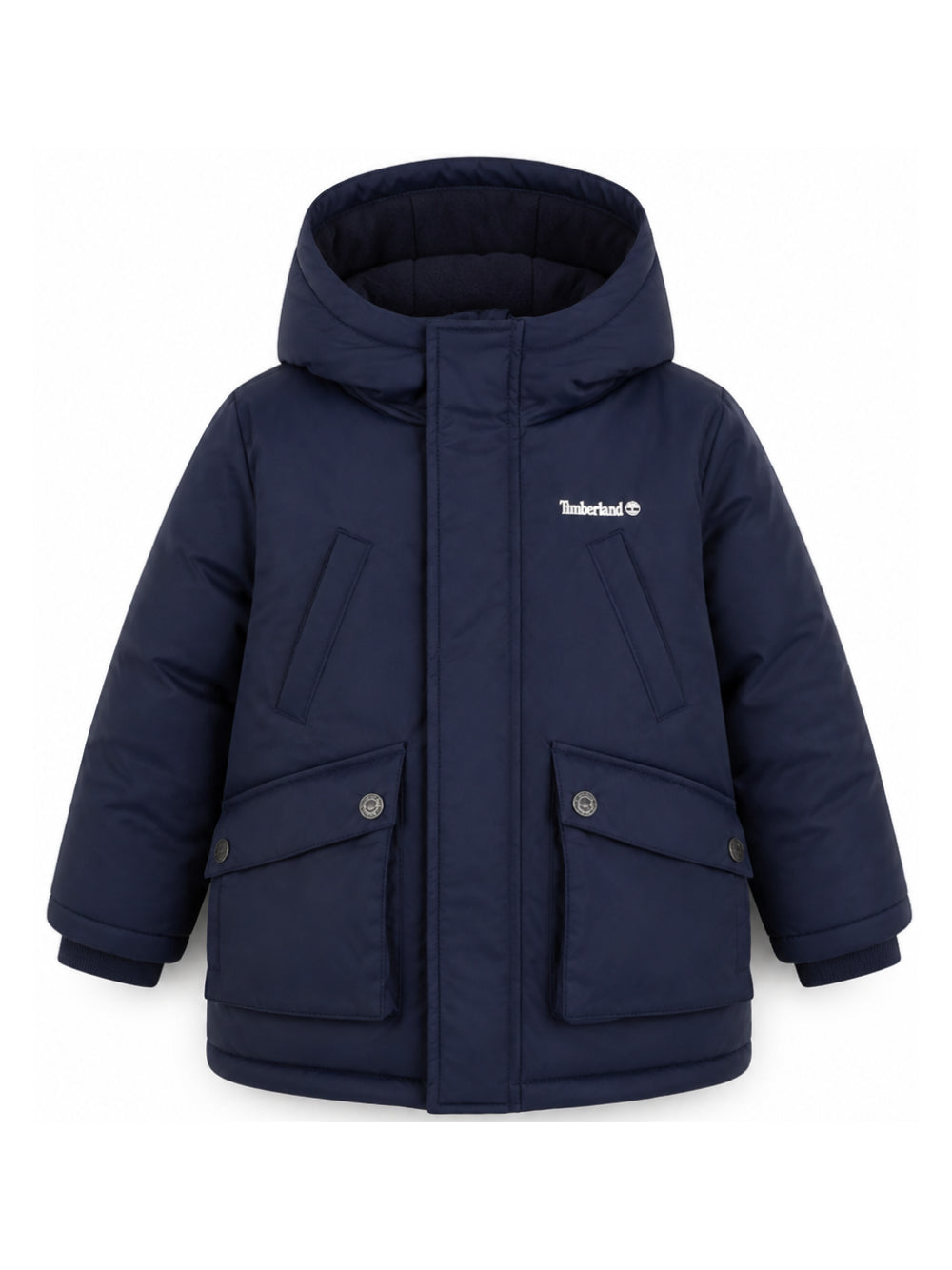 Giubbino per bambino Timberland Kids blu con stampa logo sul petto T61061 849 TIMBERLAND KIDS