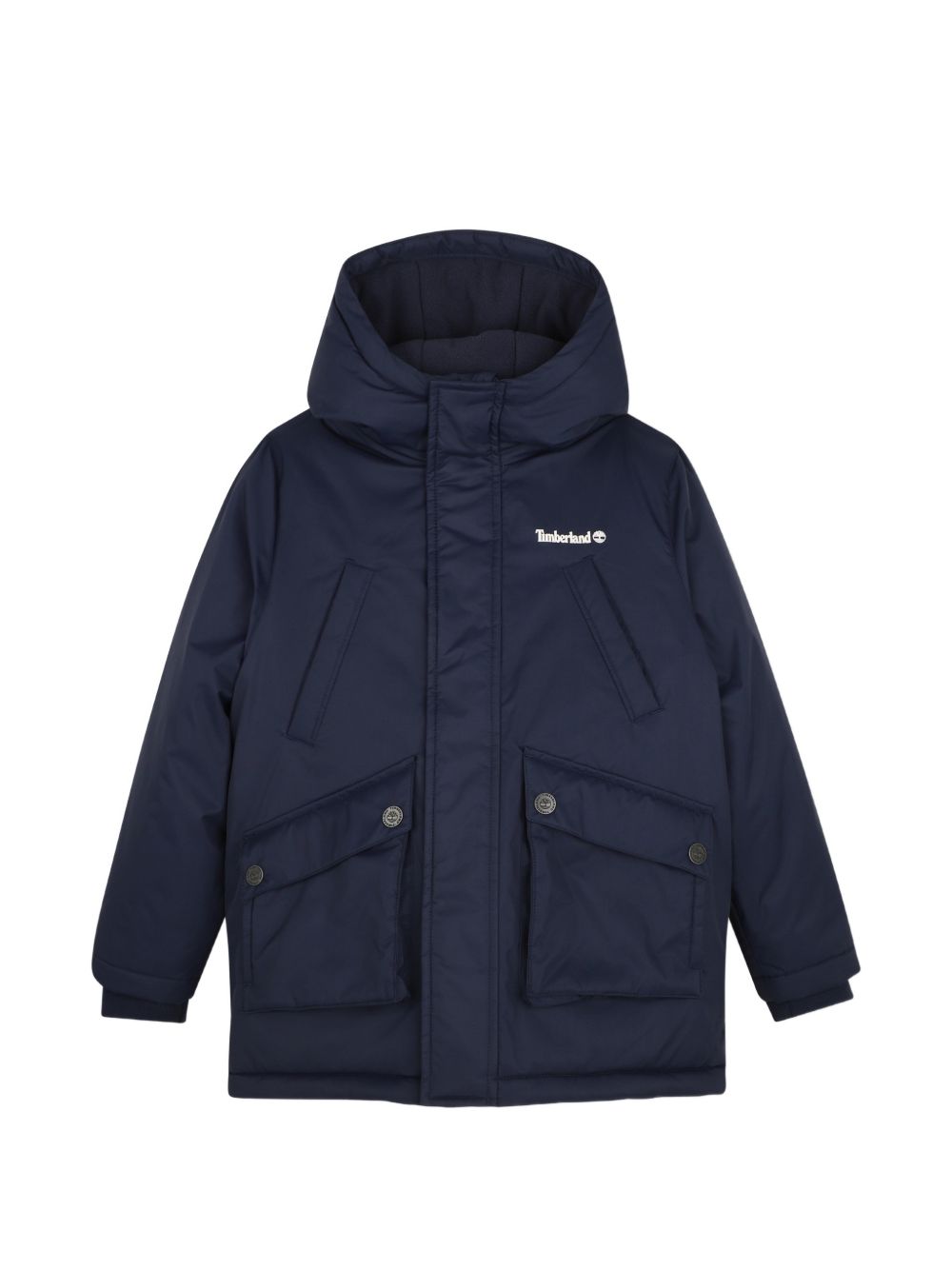 Giubbino per bambino Timberland Kids blu con stampa logo sul petto T61061 849 TIMBERLAND KIDS
