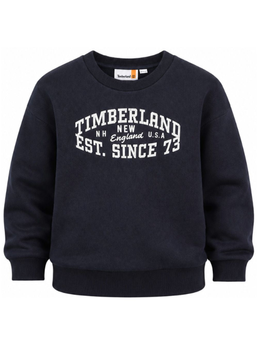 Felpa per bambino Timberland Kids blu con stampa logo sul davanti T61063 849 TIMBERLAND KIDS