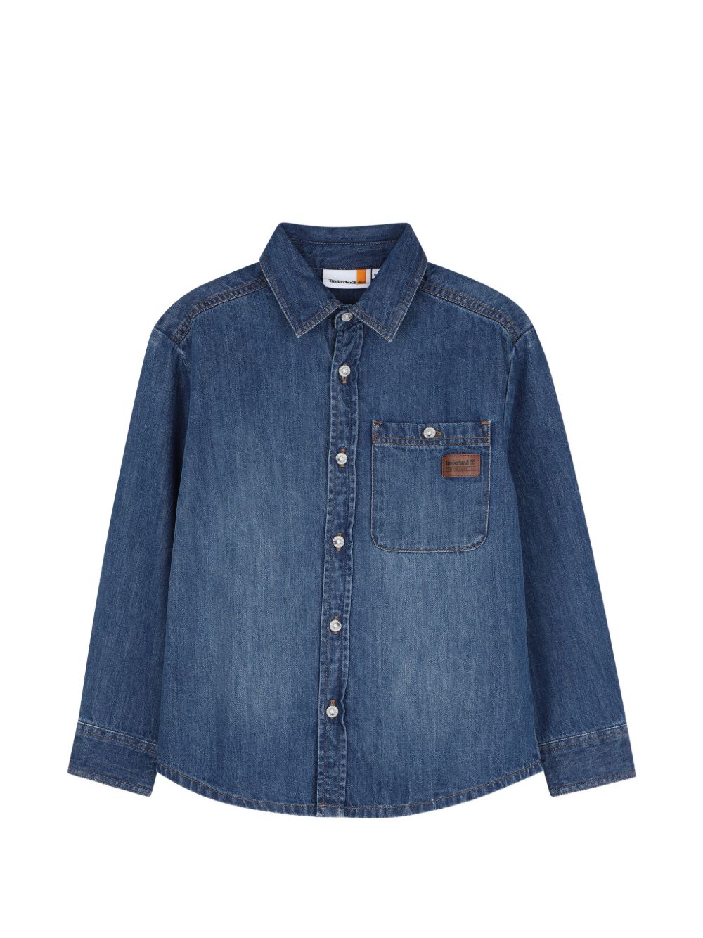 Camicia per bambino Timberland Kids in denim con applicazione logo T61085 Z25 TIMBERLAND KIDS