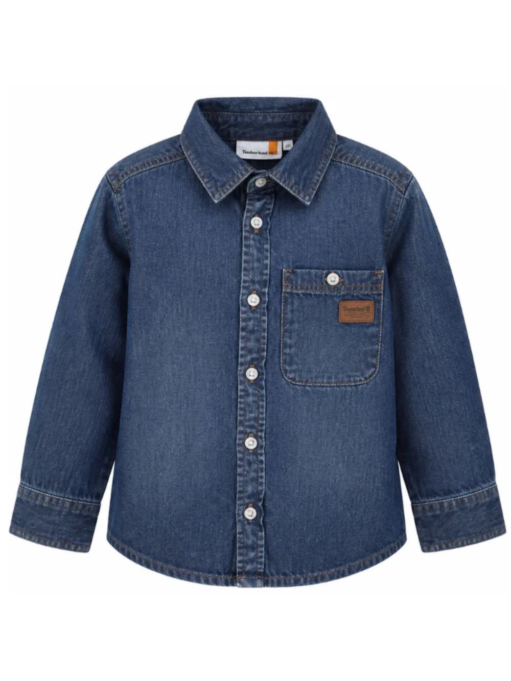 Camicia per bambino Timberland Kids in denim con applicazione logo T61085 Z25 TIMBERLAND KIDS
