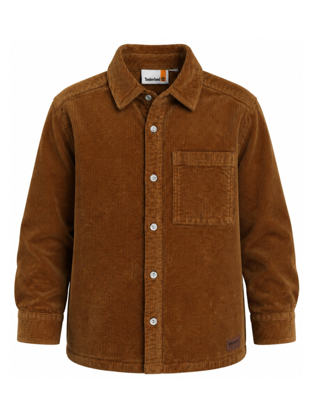 Camicia per bambino Timberland Kids marrone con trama a coste T61086 325 TIMBERLAND KIDS