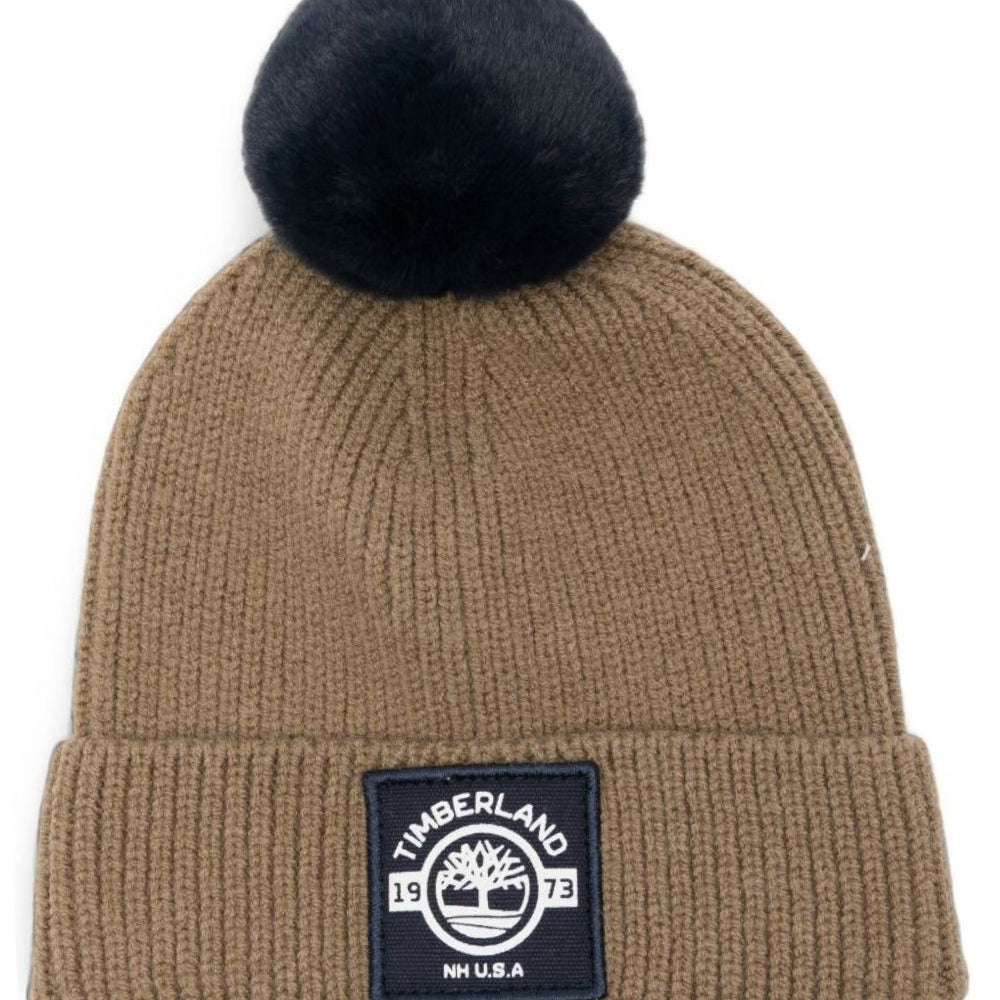 Cappello per bambino Timberland Kids verde con pompon T61095 659 TIMBERLAND KIDS