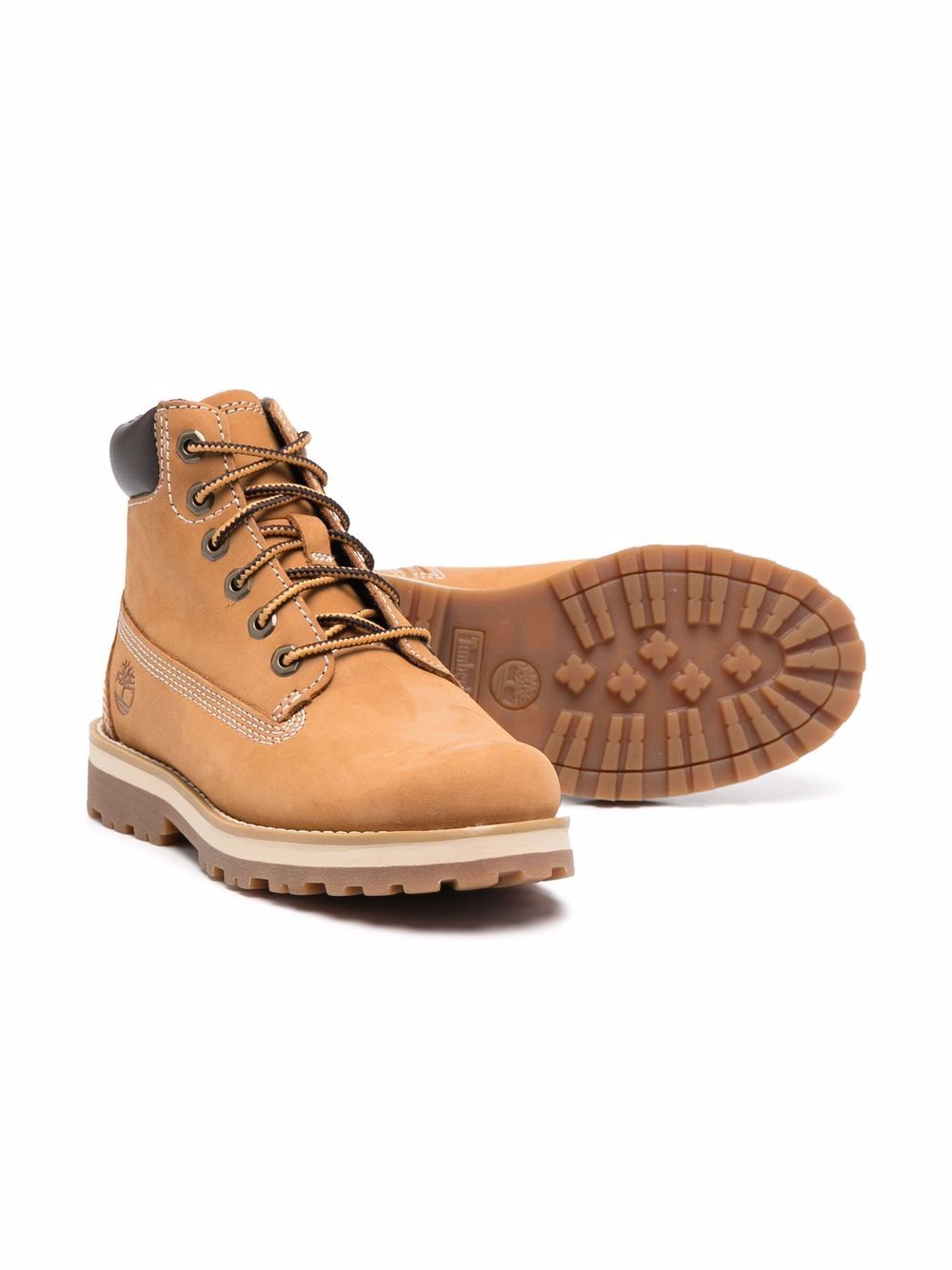 Stivali per bambini Timberland Kids marrone con logo laterale goffrato TB0A27BB 2311 TIMBERLAND KIDS