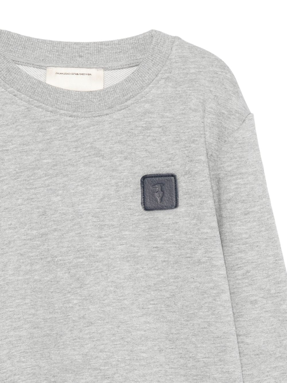 Felpa per bambino Trussardi Kids grigio con effetto mélange TBA26020FE GREY LIGHT MELANGE TRUSSARDI KIDS