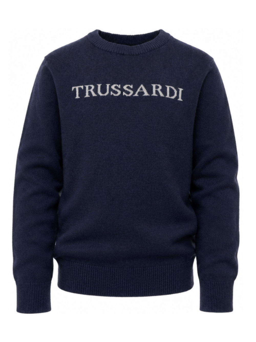 Maglione per bambino Trussardi Kids blu con ricamo logo TBA26021MA BLUE NAVAL TRUSSARDI KIDS