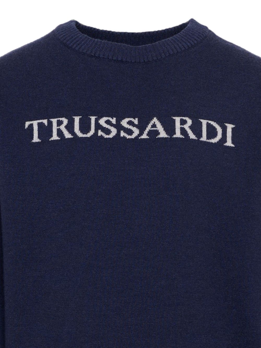 Maglione per bambino Trussardi Kids blu con ricamo logo TBA26021MA BLUE NAVAL TRUSSARDI KIDS