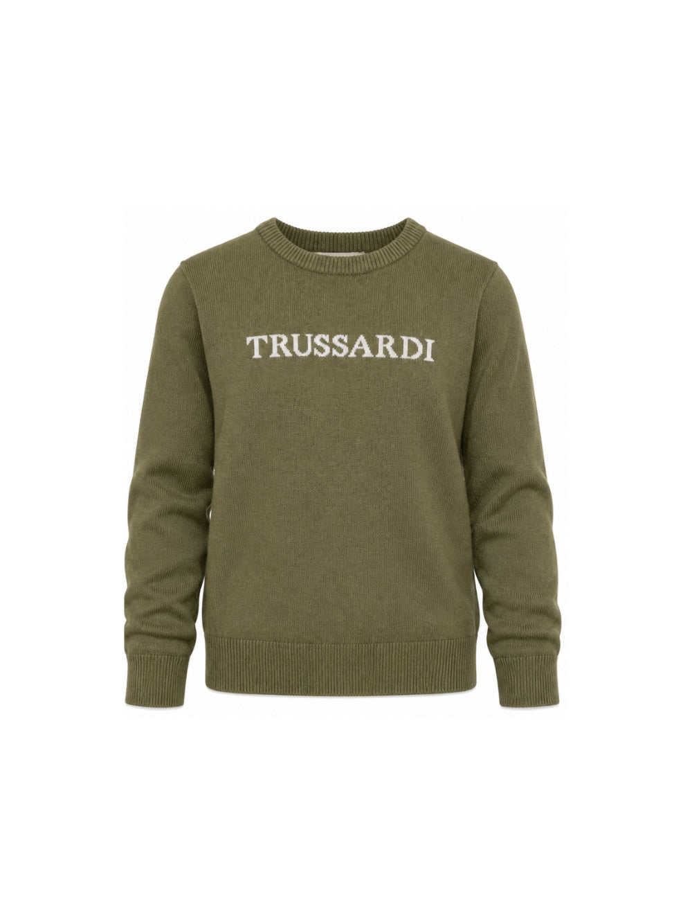 Maglione per bambino Trussardi Kids verde con ricamo logo TBA26021MA CYPRESS TRUSSARDI KIDS