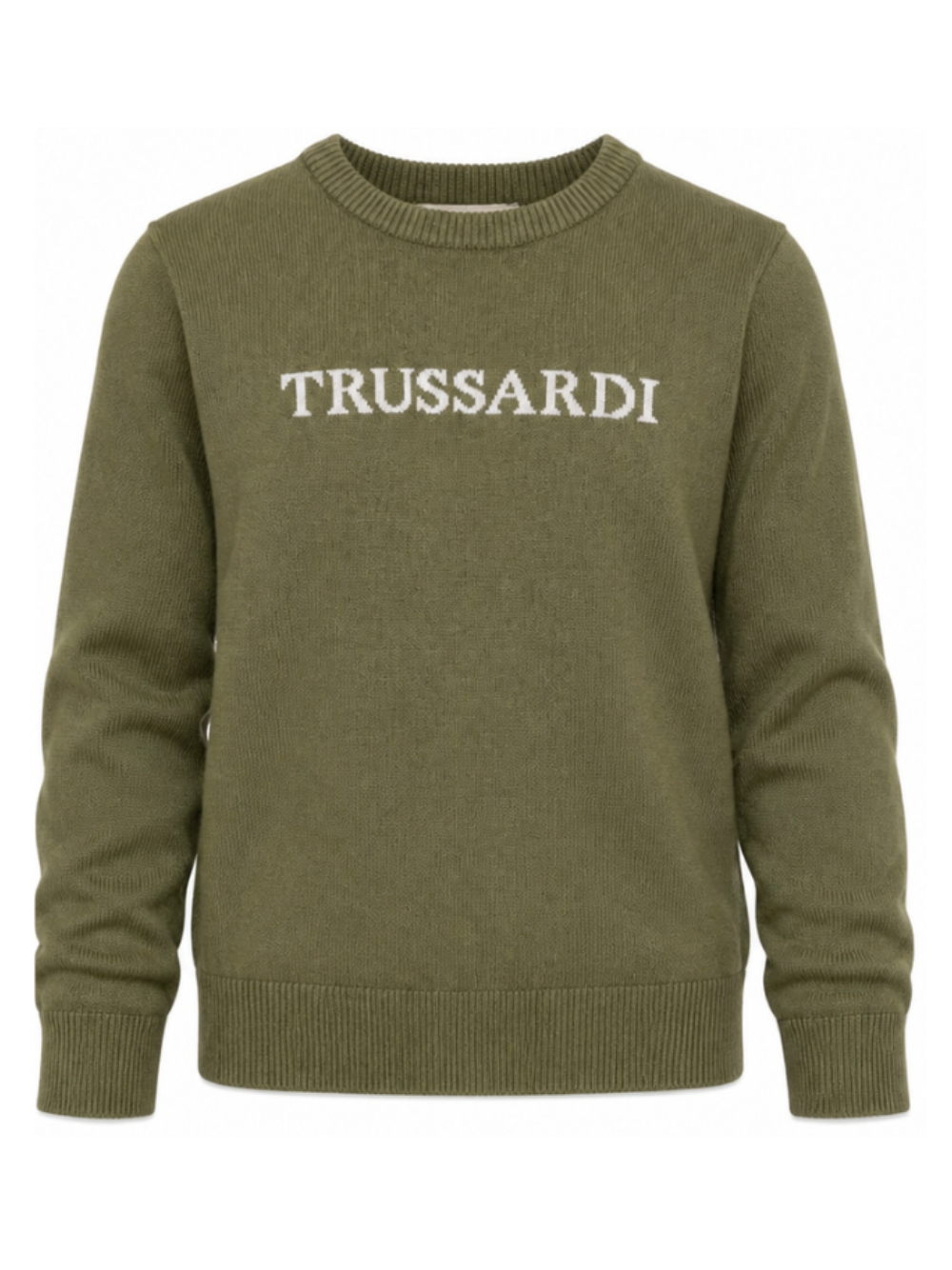 Maglione per bambino Trussardi Kids verde con ricamo logo TBA26021MA CYPRESS TRUSSARDI KIDS