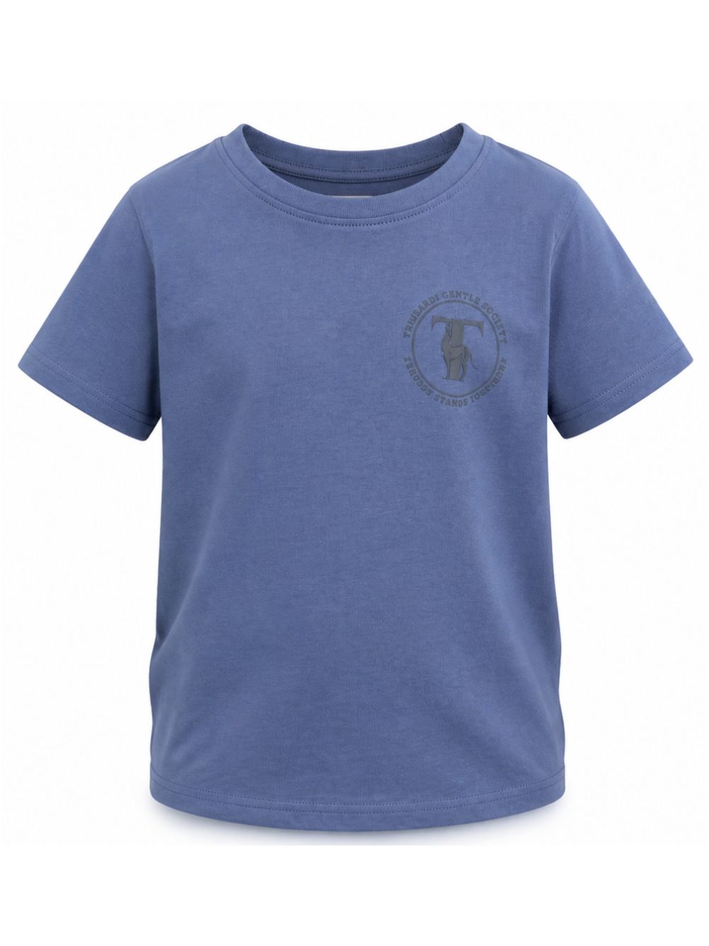 T-shirt per bambino Trussardi Kids blu con stampa con logo sul petto TBA26022TS AVIO TRUSSARDI KIDS