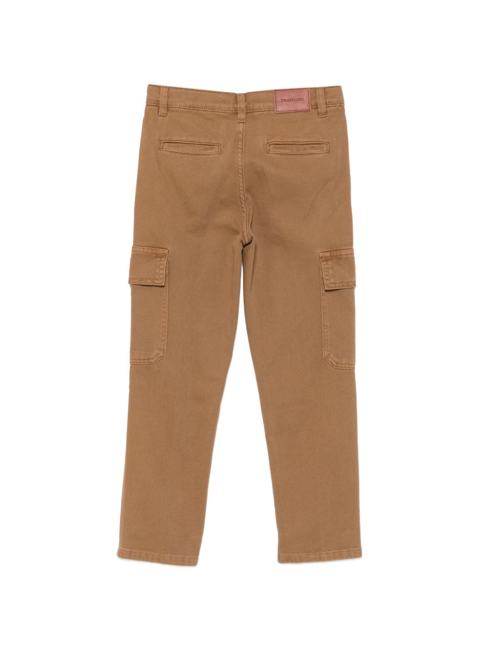 Pantaloni cargo per bambino Trussardi Junior marrone con logo ricamato TBA26036PA BROWN TRUSSARDI KIDS