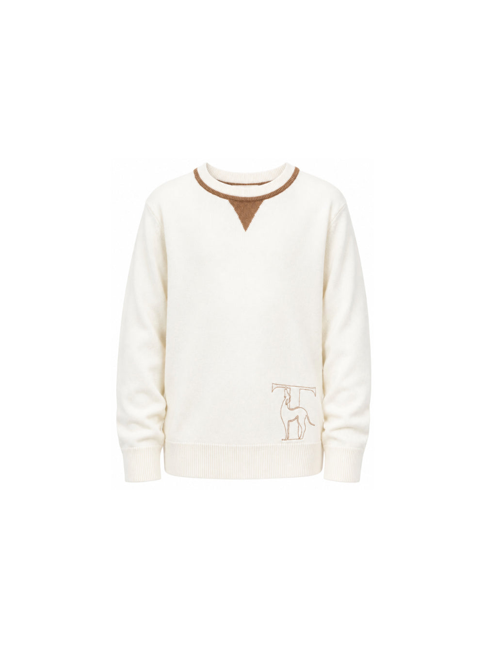 Maglione per bambino Trussardi Kids bianco con ricamo logo TBA26038MA OFF-WHITE TRUSSARDI KIDS