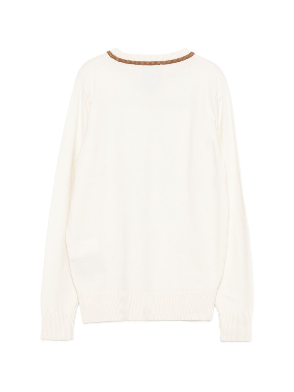Maglione per bambino Trussardi Kids bianco con ricamo logo TBA26038MA OFF-WHITE TRUSSARDI KIDS