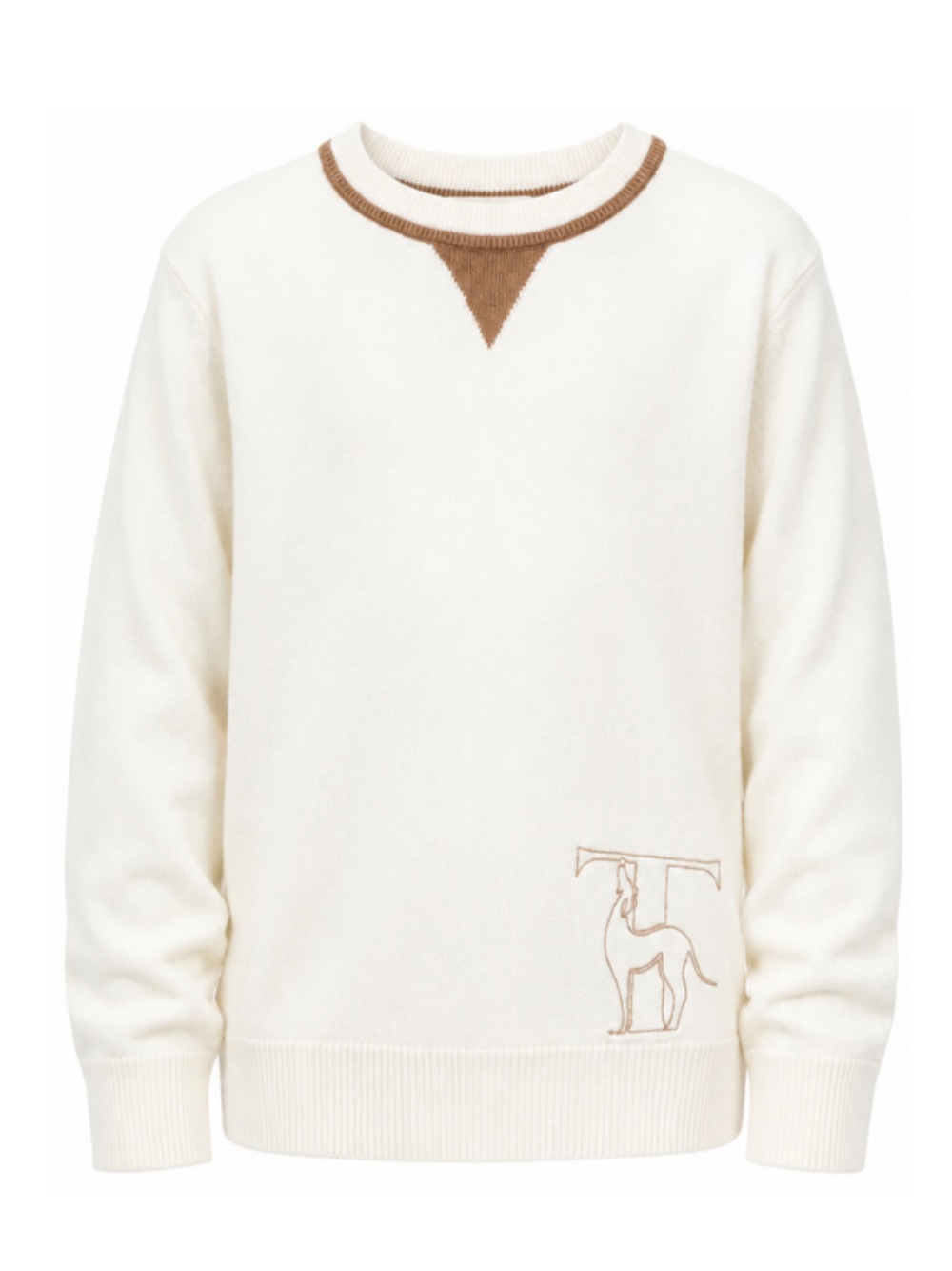 Maglione per bambino Trussardi Kids bianco con ricamo logo TBA26038MA OFF-WHITE TRUSSARDI KIDS