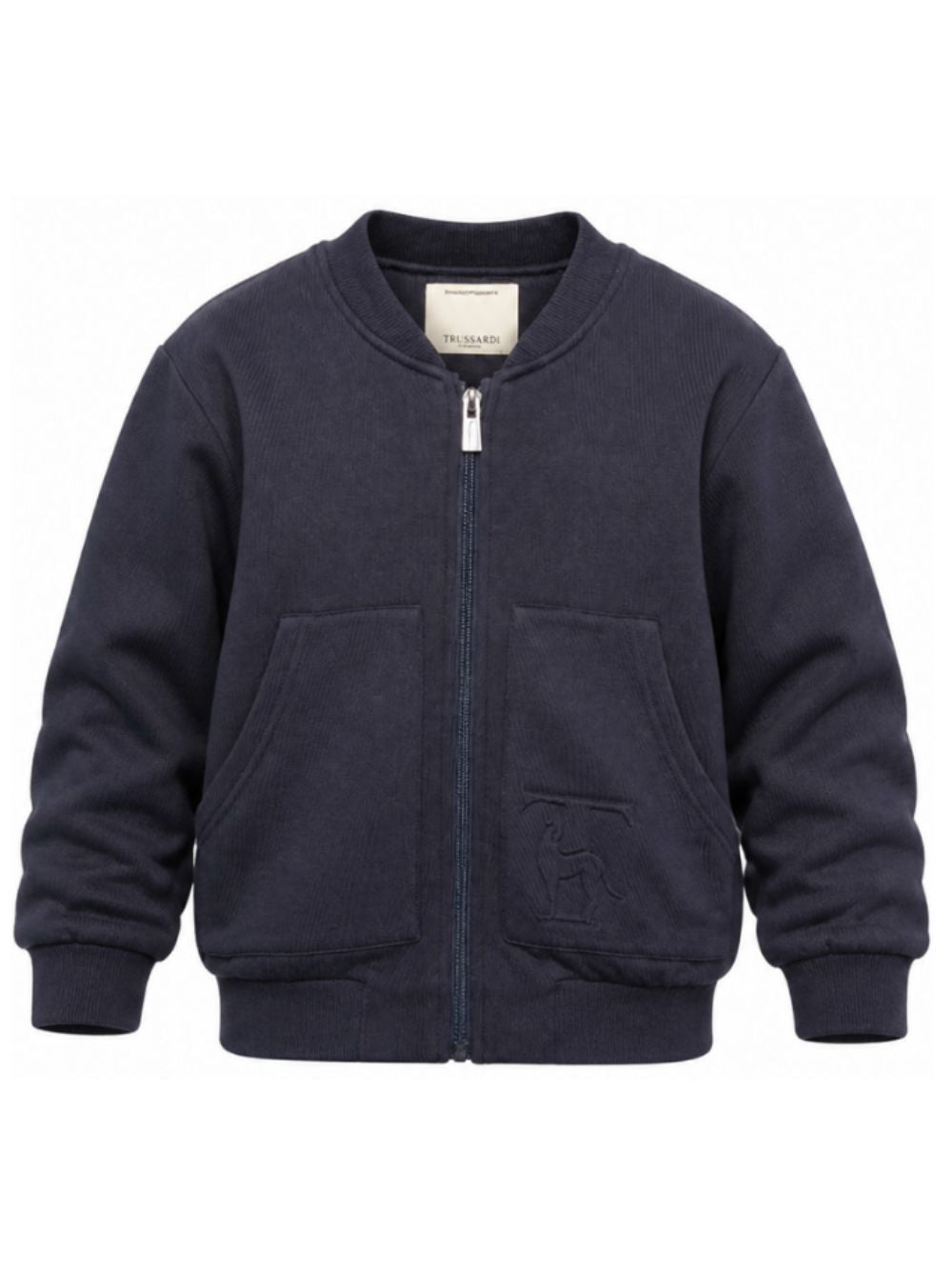 Felpa per bambino Trussardi Kids blu con tasche a marsupio TBA26053FE BLUE NAVAL TRUSSARDI KIDS