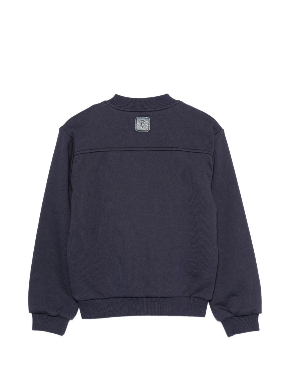 Felpa per bambino Trussardi Kids blu con tasche a marsupio TBA26053FE BLUE NAVAL TRUSSARDI KIDS