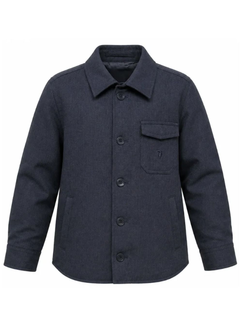 Camicia per bambino Trussardi Kids blu con logo ricamato sul petto TBA26063CA BLUE NAVAL TRUSSARDI KIDS
