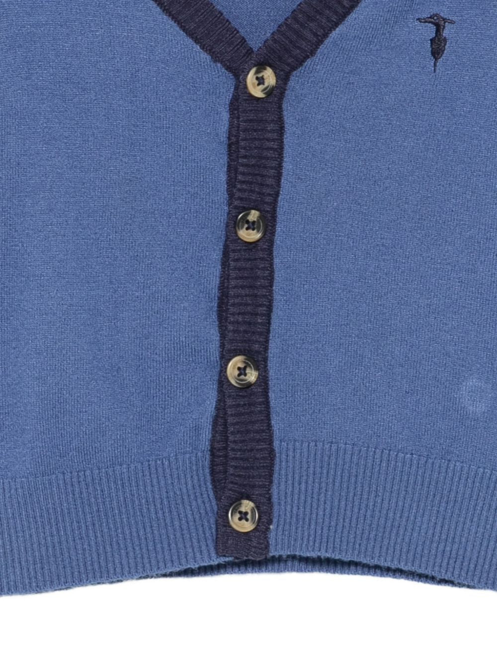 Cardigan per neonato Trussardi Kids blu con bordi a contrasto TIA26071CD AVIO TRUSSARDI KIDS
