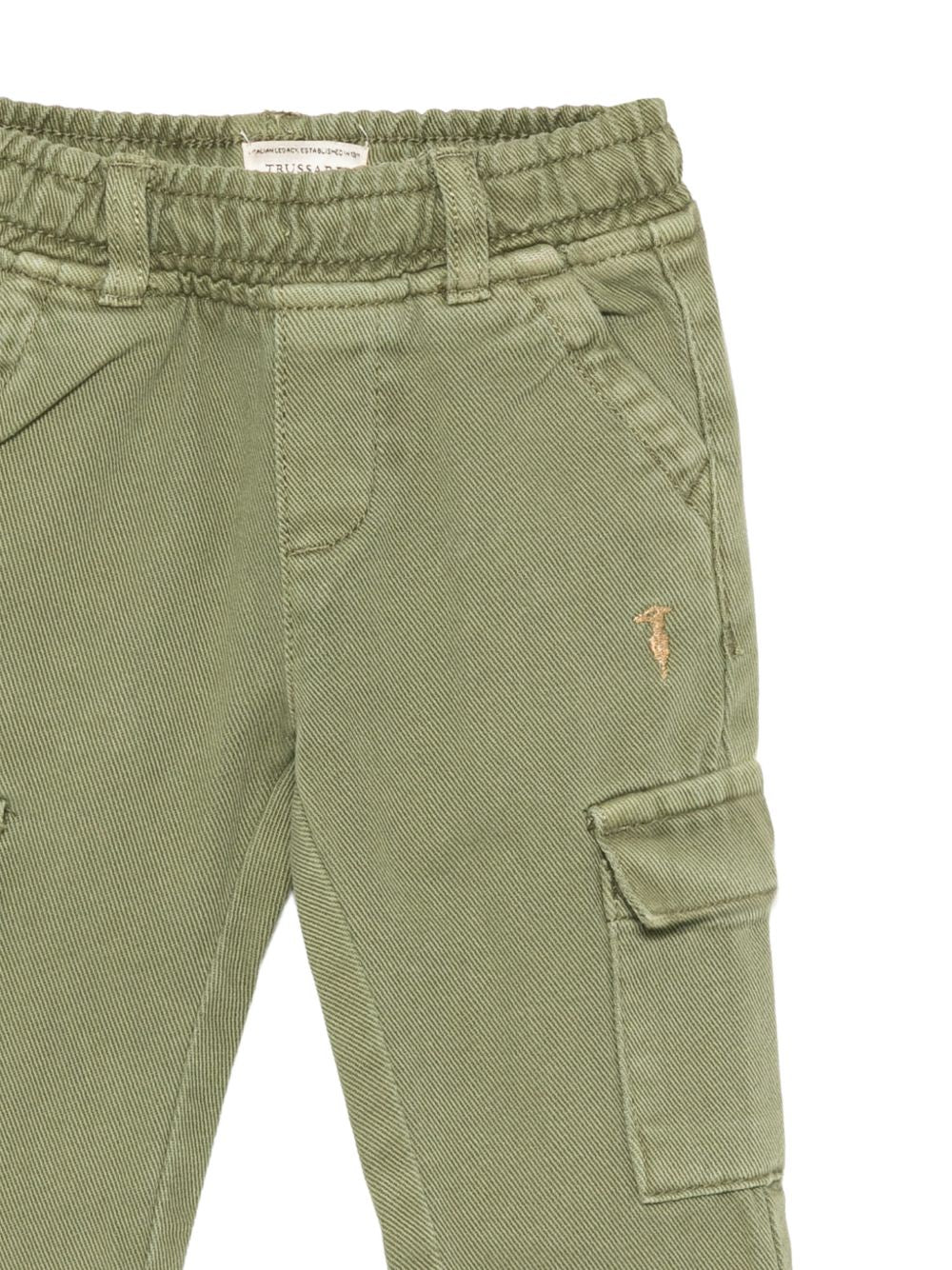 Cargo per neonato Trussardi Kids verde con tessuto in twill TIA26088PA CYPRESS TRUSSARDI KIDS