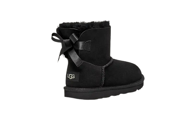 Stivaletti per bambina Ugg Kids neri con chiusura posteriore con nodo 1017397K BLK UGG KIDS