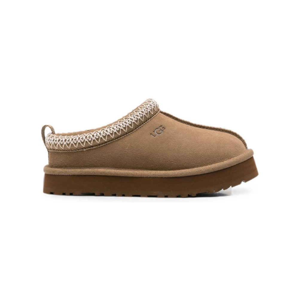 Pantofolo Tazz per bambina Ugg Kids marrone chiaro con finiture ricamate 1143776K LBNZ UGG KIDS