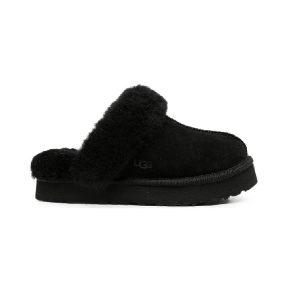 Ciabatte Disquette Slipper per bambina Ugg Kids nere con collarino in montone 1171199K BLK UGG KIDS
