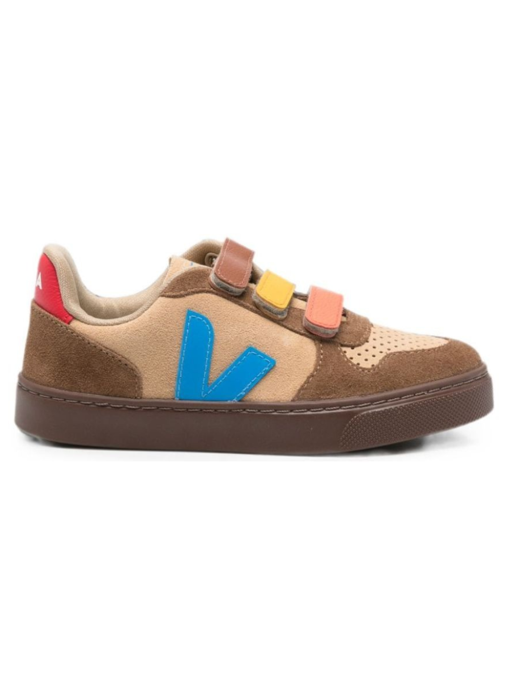 Sneakers per bambini Veja Kids marrone con inserti multicolorati CV0321770 DESERT EGEE BROWN VEJA KIDS