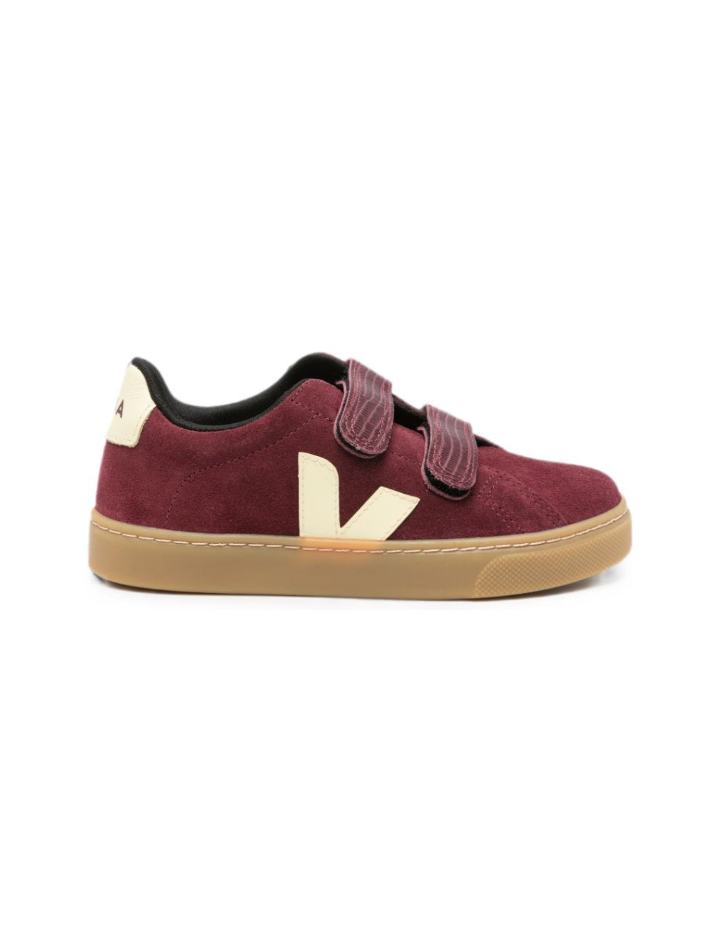 Sneakers per bambini Veja Kids rosse con dettagli in effetto pelle SV0321749 AMARANTE SUN VEJA KIDS