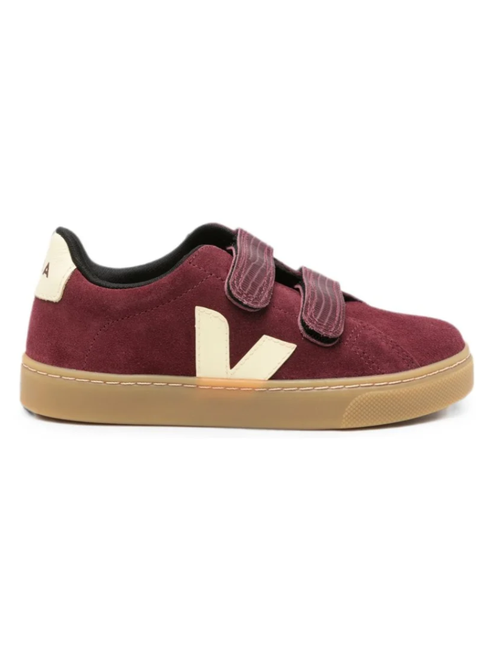 Sneakers per bambini Veja Kids rosse con dettagli in effetto pelle SV0321749 AMARANTE SUN VEJA KIDS