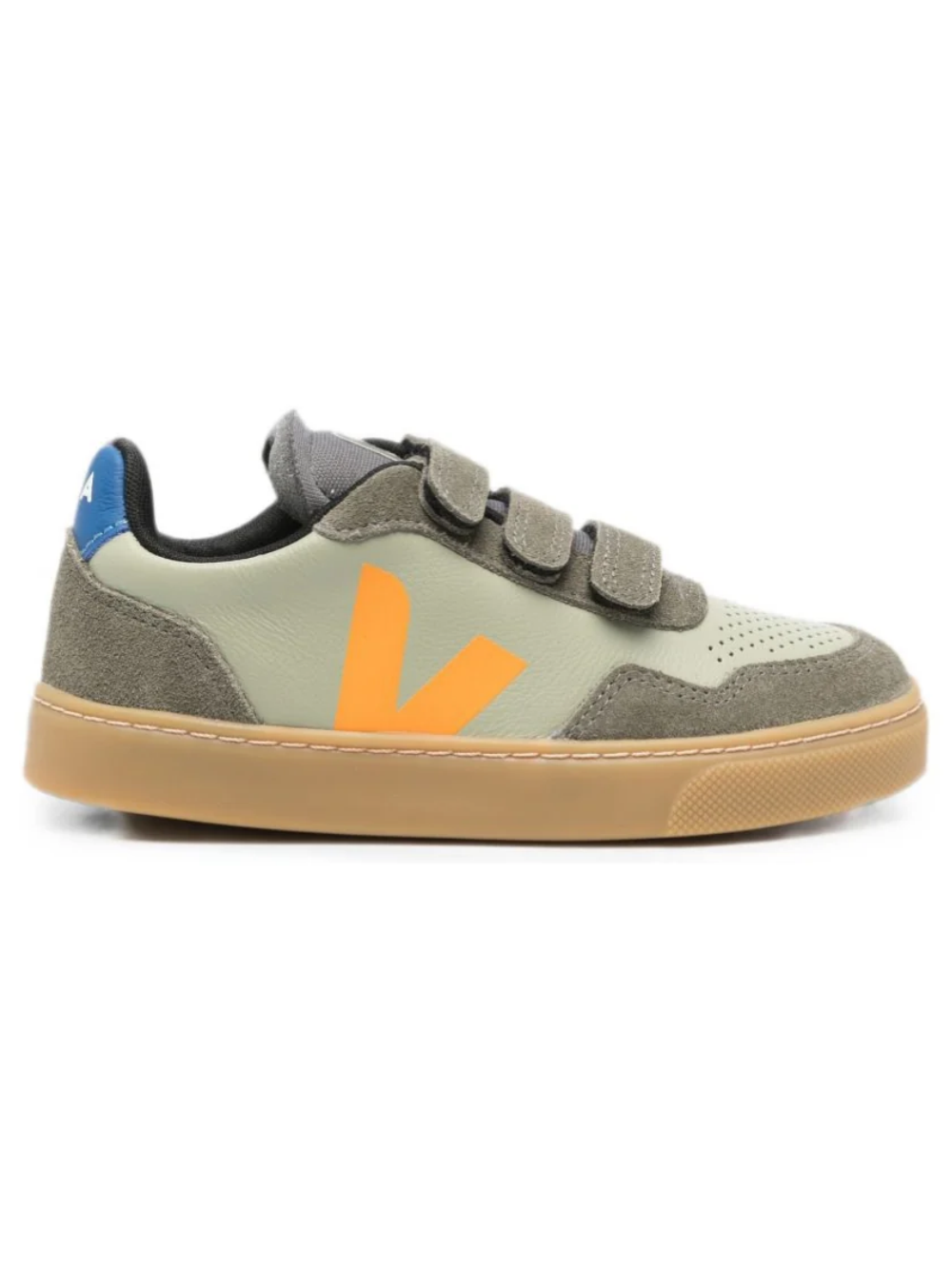 Sneakers V-90 per bambino Veja Kids verde con chiusura a strappi SX2021782 CLAY MANGO KAKI VEJA KIDS