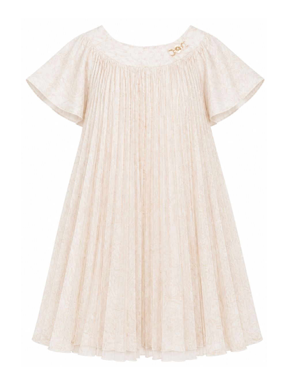 Abito per bambina Versace Kids écru con fantasia barocca 10227321A08435 5K830 VERSACE KIDS
