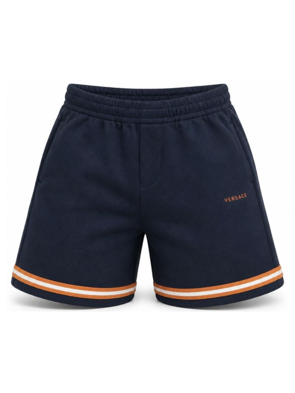 Shorts per bambino Versace Kids blu con logo ricamato 10249331A18117 2U8J0 VERSACE KIDS