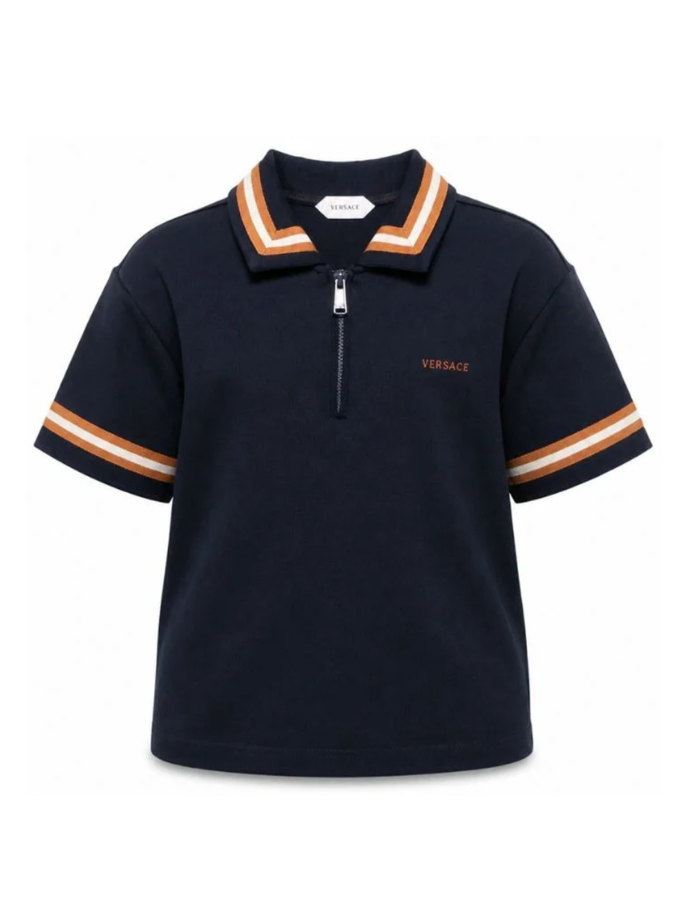 Polo per bambino Versace Kids blu con mezza zip 10249341A18117 2U8J0 VERSACE KIDS
