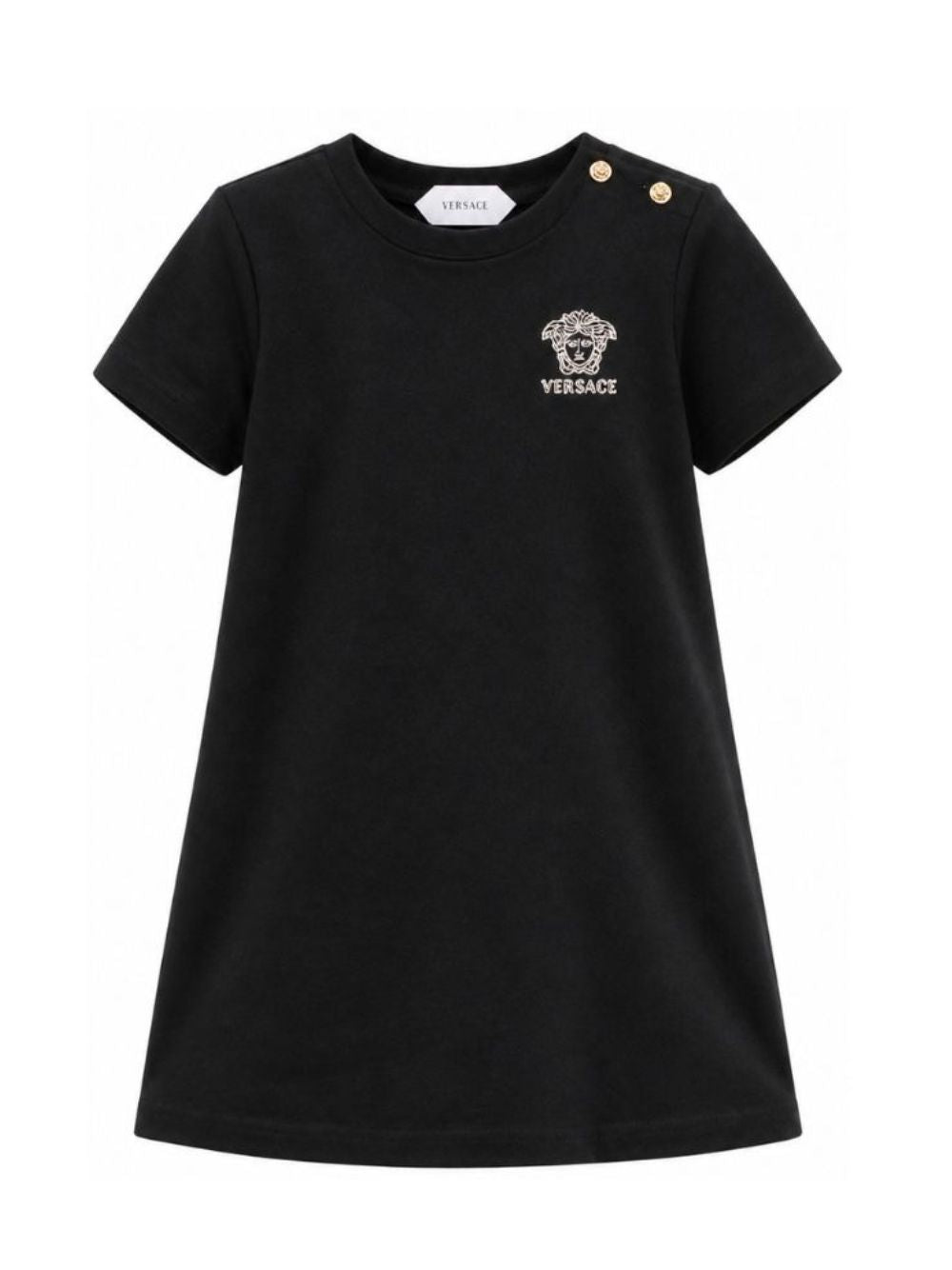 Abito per bambina Versace Kids nero con motivo Medusa 10253011A18321 2B130 VERSACE KIDS