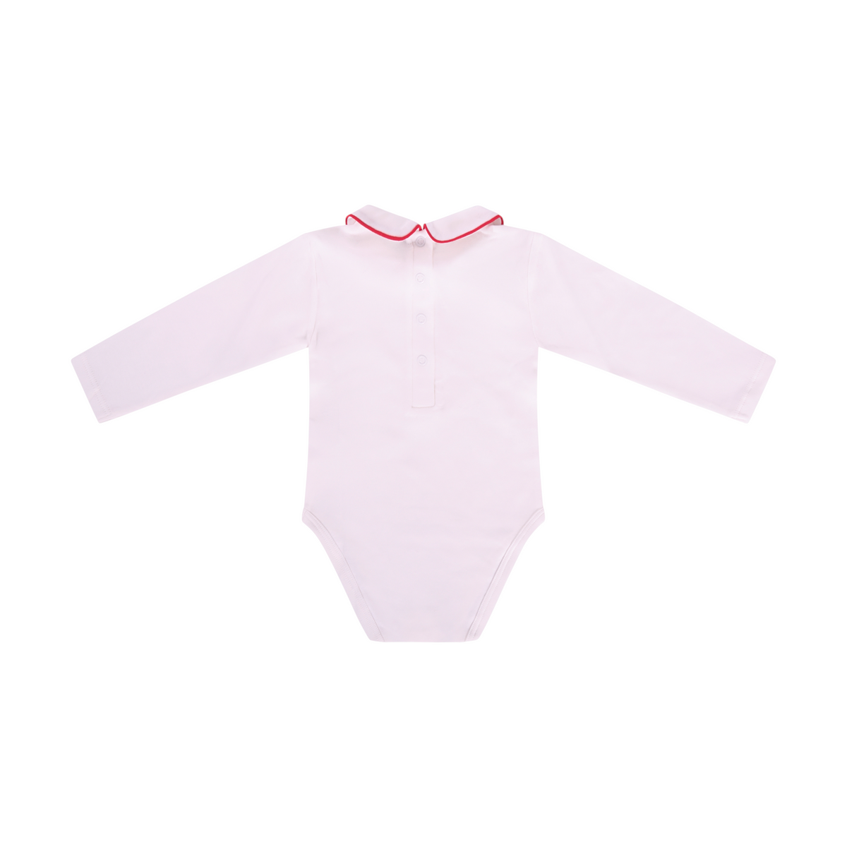 Body per bambina Baroni Kids bianco con colletto a contrasto rosso 44202 PR BARONI KIDS