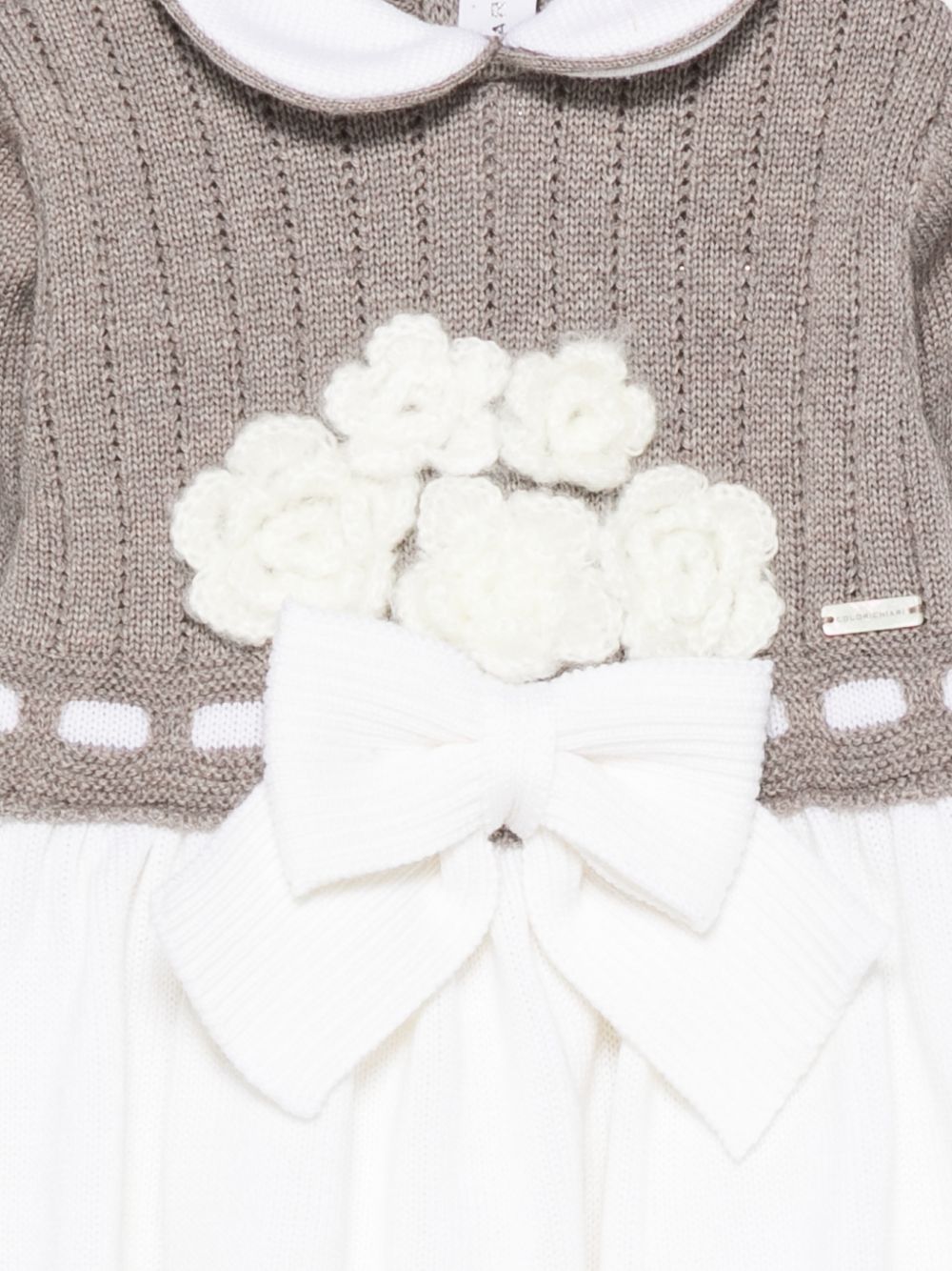 Abito per neonata Colorichiari beige con colletto alla Peter Pan FF108607 2088 9720 COLORICHIARI KIDS