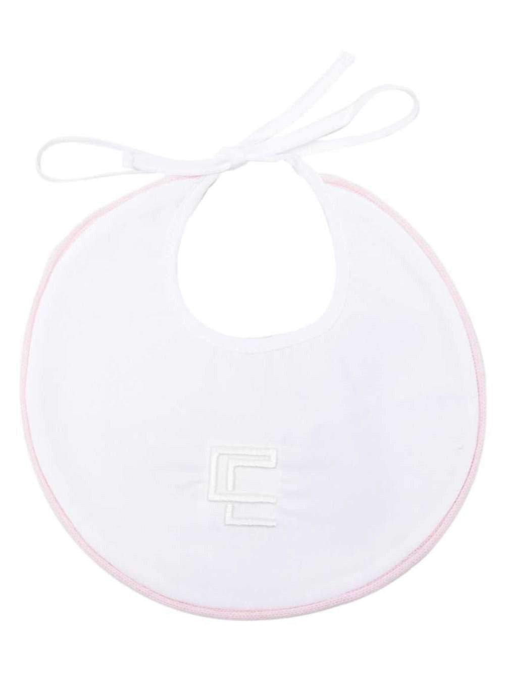 Bavaglino per neonata Colorichiari bianco con dettagli rosa FI238593 2300a 8020 COLORICHIARI KIDS