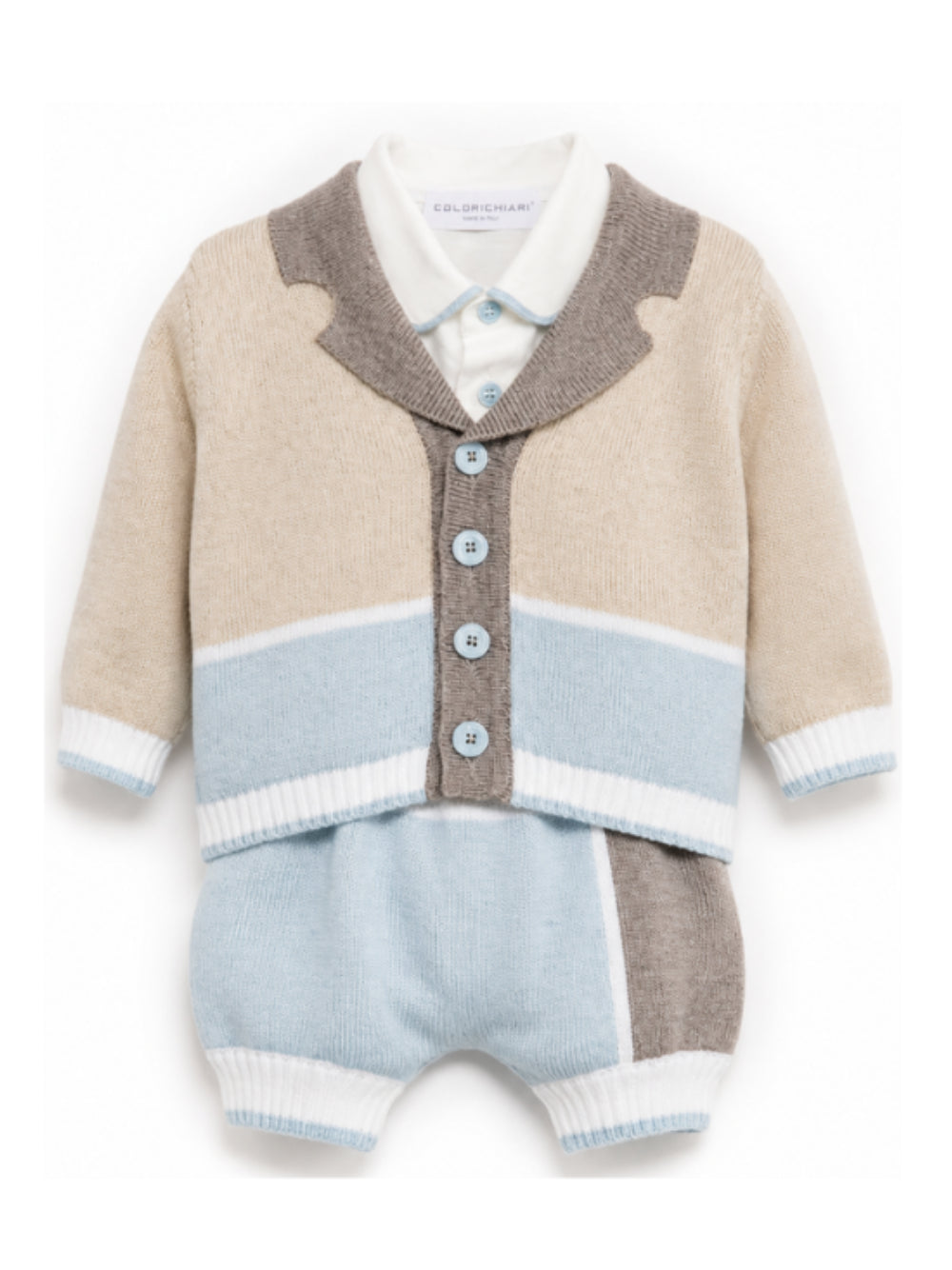 Completo patchwork per neonato Colorichiari multicolor con bottoni MF438599 2088 5123 COLORICHIARI KIDS