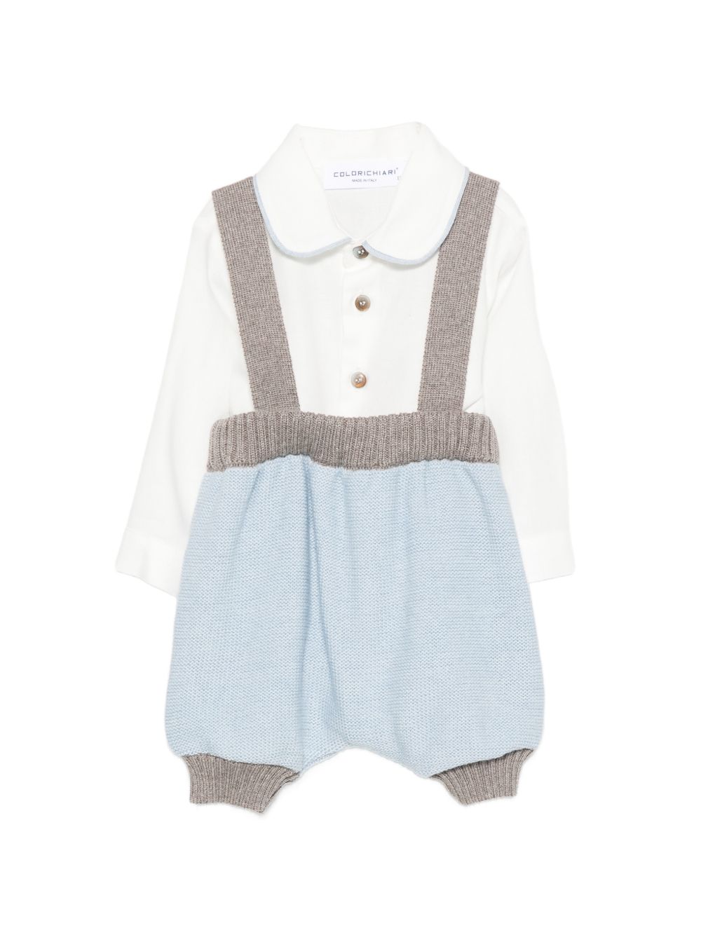 Set camicia cardigan e pantaloni per neonato Colorichiari azzurro con colletto alla Peter Pan MF438642 2088 5197 COLORICHIARI KIDS