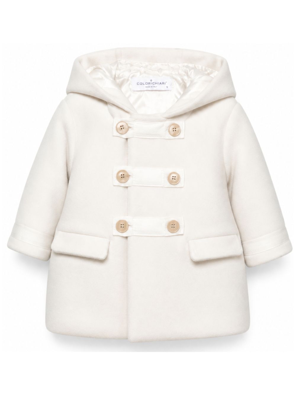 Cappotto per neonato Colorichiari bianco con finitura in feltro MN118825 4729a 20 COLORICHIARI KIDS