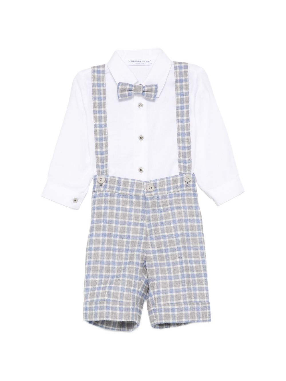 Set giacca camicia pantaloni e papillon per neonato Colorichiari blu con motivo a quadri MN508715 5012 64 COLORICHIARI KIDS