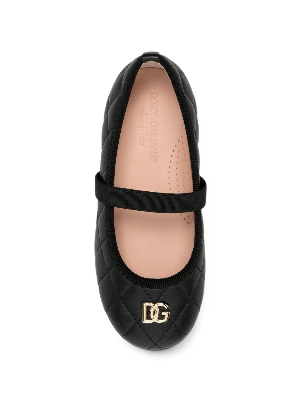 Ballerine per bambina Dolce & Gabbana Kids nere con placca logo D20119 A0988 8B956 DOLCE & GABBANA KIDS