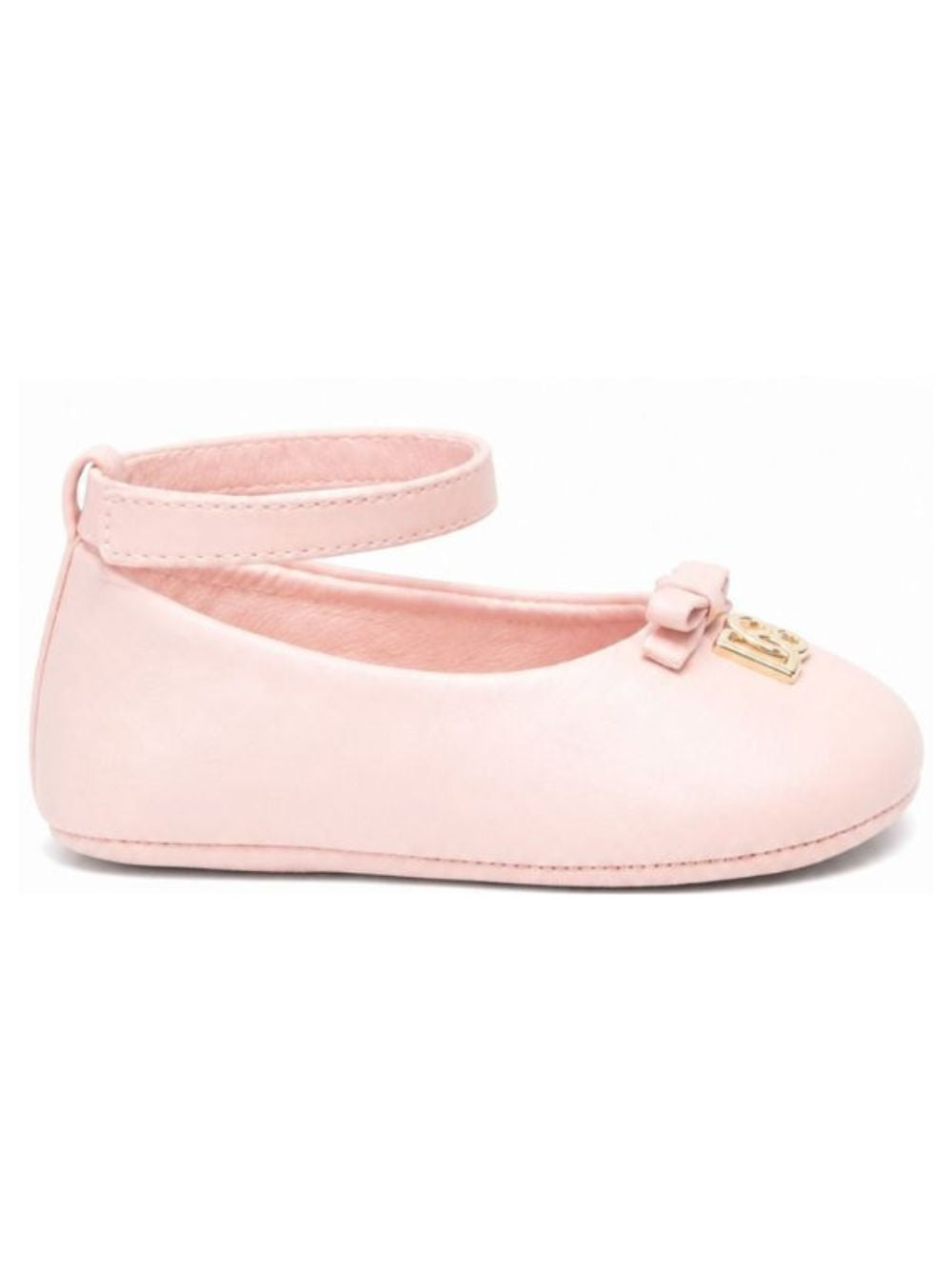 Ballerine per neonata Dolce & Gabbana Kids rosa con placca logo DK0065 AB793 80400 DOLCE & GABBANA KIDS